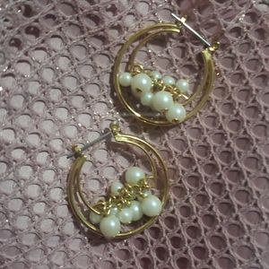 Vintage Earrings with Imitation Pearls (1980s)